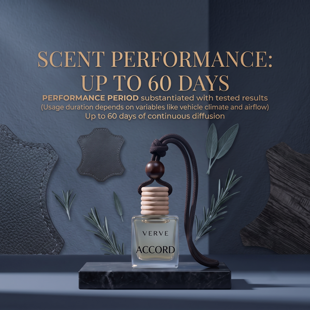VERVE luxury car fragrance care guide and instructions for hanging diffuser and AC vent clip