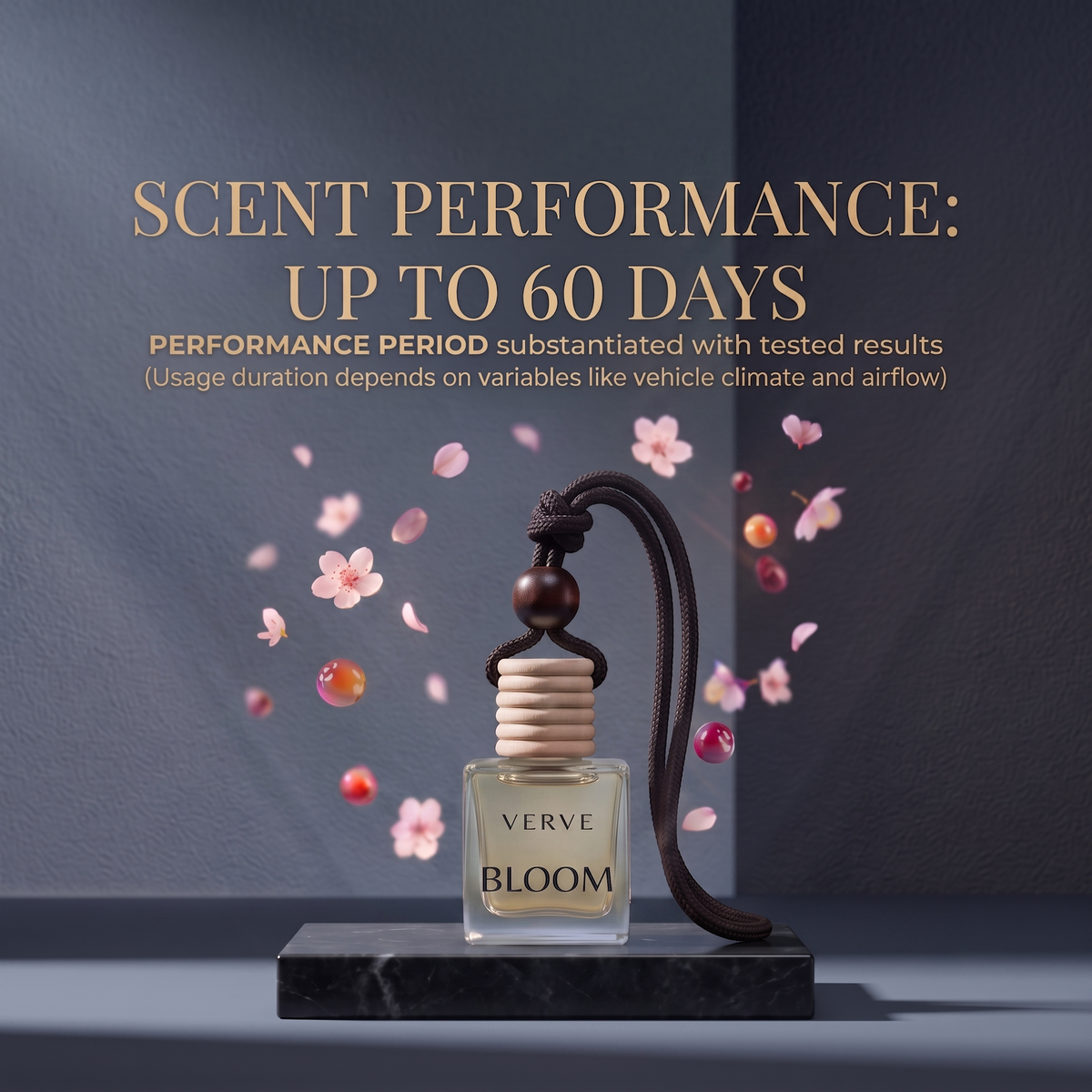 VERVE Bloom scent performance up to 60 days substantiated duration card